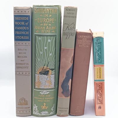 LOT 19: Marietta Holley's 1895 Samantha in Europe, Random House 1949 Kidnapped & More