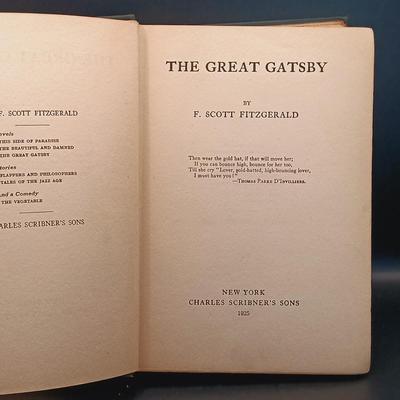 LOT 21: First Edition 1925 The Great Gatsby by F. Scott Fitzgerald *FIRST PRINTING*