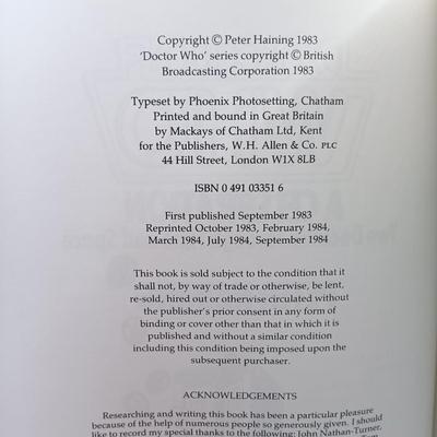 LOT 24: Doctor Who 1983 Two Decades Through Time and Space, Douglas Adam's 1979 Hitchhiker's Guide to the Galaxy & More