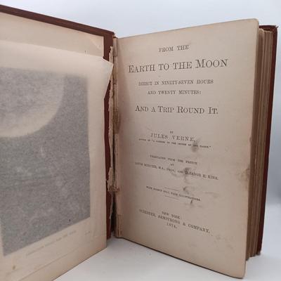 LOT 25: Jules Verne's 1874 From the Earth to the Moon with 1864 Life and Surprising Adventures of Robinson Crusoe
