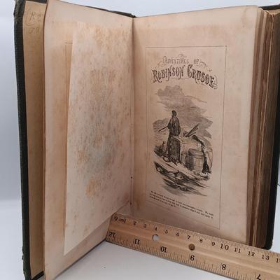 LOT 25: Jules Verne's 1874 From the Earth to the Moon with 1864 Life and Surprising Adventures of Robinson Crusoe