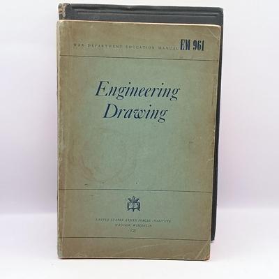 LOT 192: Vintage Charvos Drafting Set, Slide Rulers & Books