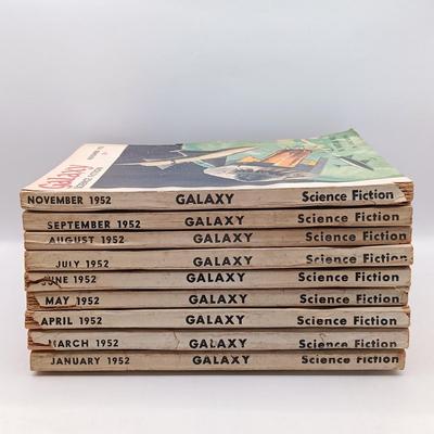 LOT 194: Galaxy Science Fiction 1952 Editions w/ The 3rd and 4th Galaxy Reader & The 1972 Annual World's Best SF