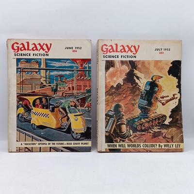 LOT 194: Galaxy Science Fiction 1952 Editions w/ The 3rd and 4th Galaxy Reader & The 1972 Annual World's Best SF