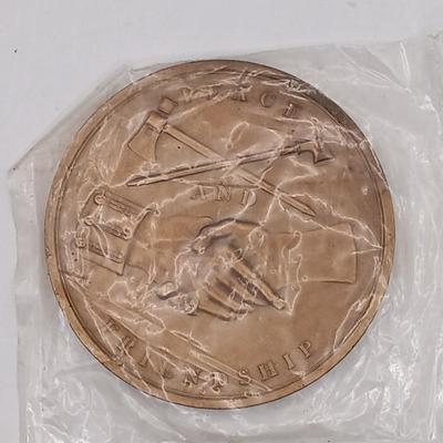 LOT 195: Set of (6) Metal Medallions- Zachary Taylor Peace Medal, Van Buren Peace Medal & More