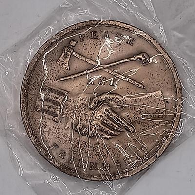 LOT 195: Set of (6) Metal Medallions- Zachary Taylor Peace Medal, Van Buren Peace Medal & More