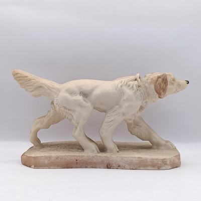 LOT 198: Vintage Resin Red Collar Bulldogs, Cast Metal Dog, White Stone Setter & Plastic Setter