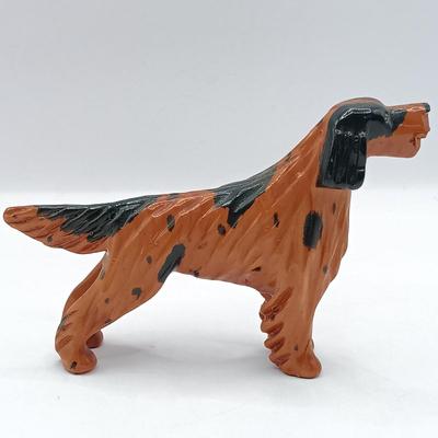 LOT 198: Vintage Resin Red Collar Bulldogs, Cast Metal Dog, White Stone Setter & Plastic Setter