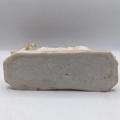 LOT 198: Vintage Resin Red Collar Bulldogs, Cast Metal Dog, White Stone Setter & Plastic Setter