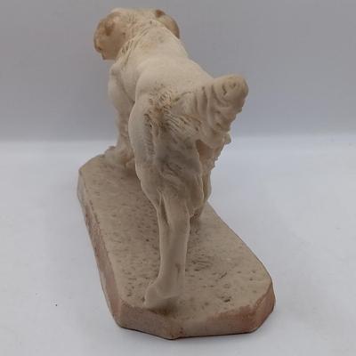 LOT 198: Vintage Resin Red Collar Bulldogs, Cast Metal Dog, White Stone Setter & Plastic Setter