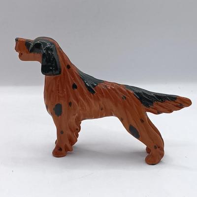 LOT 198: Vintage Resin Red Collar Bulldogs, Cast Metal Dog, White Stone Setter & Plastic Setter