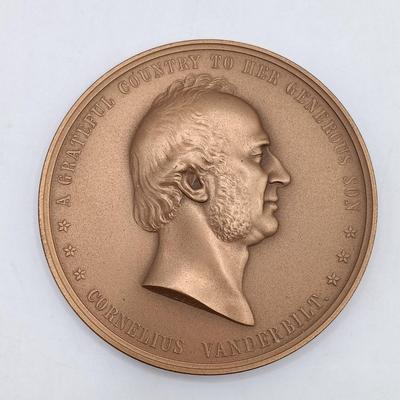 LOT 199: Set of (6) Metal Medallions- Rescue of the San Francisco, Commodore Perry, Cornelius Vanderbilt & More