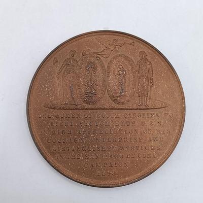 LOT 199: Set of (6) Metal Medallions- Rescue of the San Francisco, Commodore Perry, Cornelius Vanderbilt & More