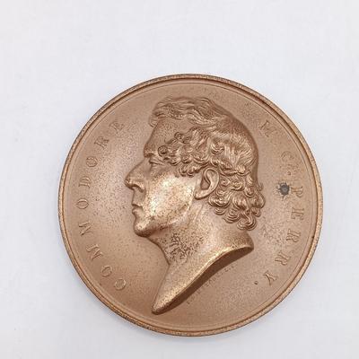 LOT 199: Set of (6) Metal Medallions- Rescue of the San Francisco, Commodore Perry, Cornelius Vanderbilt & More
