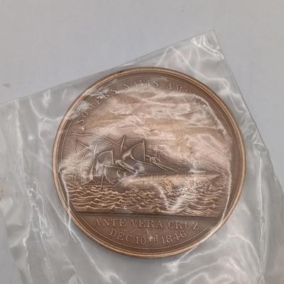 LOT 199: Set of (6) Metal Medallions- Rescue of the San Francisco, Commodore Perry, Cornelius Vanderbilt & More