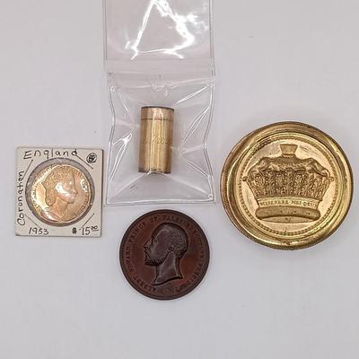 LOT 201: Duke of Wellington Victories in the Peninsula Metal Box, King of Arms Wax Seal & More