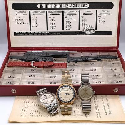 LOT 203: Bestfit System #495 of Spring Bars with (3) Watches