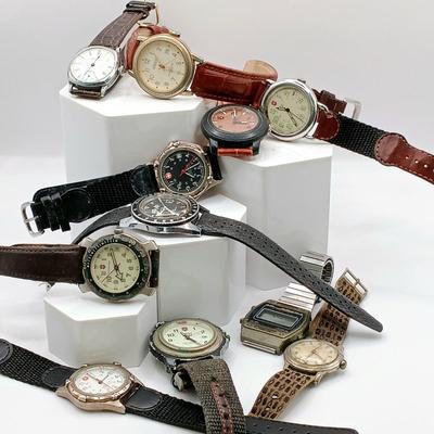 LOT 204: Collection of Vintage Wristwatches- Wenger Swiss, Joseph West & More