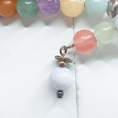 LOT 209: QVC New in Box Gemstone Collar Necklace Sterling Accents