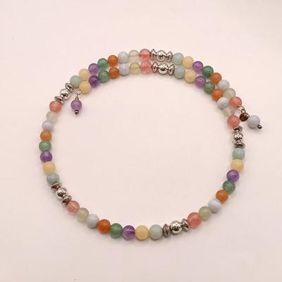 LOT 209: QVC New in Box Gemstone Collar Necklace Sterling Accents