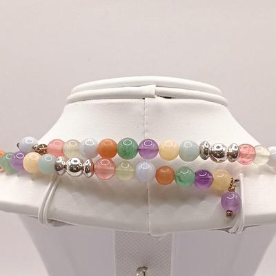 LOT 209: QVC New in Box Gemstone Collar Necklace Sterling Accents