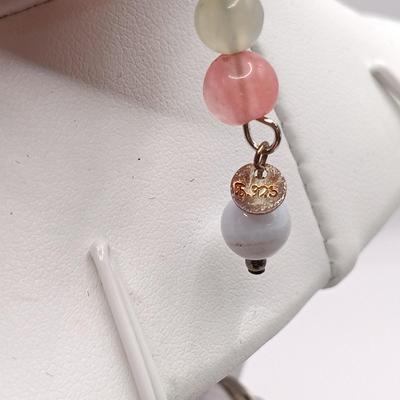 LOT 209: QVC New in Box Gemstone Collar Necklace Sterling Accents