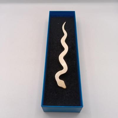 LOT 210: New in Box Venetiaurium Murano Glass Snake Pendant Necklace and a NIB Carved Bone Hair Stick