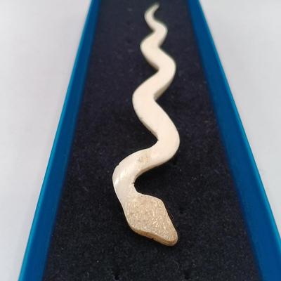 LOT 210: New in Box Venetiaurium Murano Glass Snake Pendant Necklace and a NIB Carved Bone Hair Stick