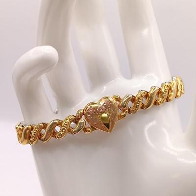 LOT 212: Pitman and Keeler Antique Gold Filled American Queen Expandable Sweetheart Bracelet