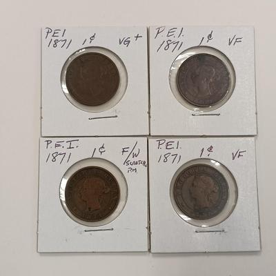 LOT 213: Set of (22) Nova Scotia and New Brunswick One Cent Coins 1861 - 1864