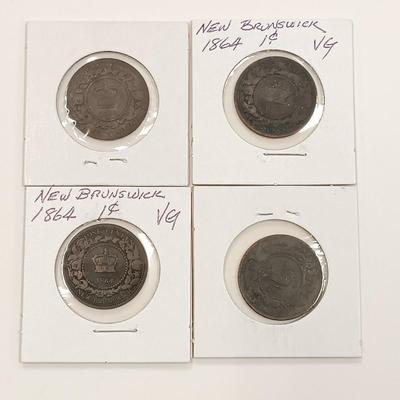 LOT 213: Set of (22) Nova Scotia and New Brunswick One Cent Coins 1861 - 1864