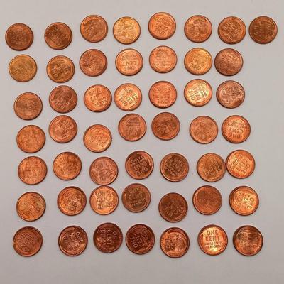 LOT 214: Set of (2) Vintage SEALED U.S. Mint Philadelphia Coin Bags with Coins Inside & (1) Open Bag Containing Wheat Pennies