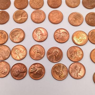 LOT 214: Set of (2) Vintage SEALED U.S. Mint Philadelphia Coin Bags with Coins Inside & (1) Open Bag Containing Wheat Pennies