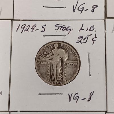 LOT 216: Set of (24) Liberty Standing Quarters 1917 - 1930