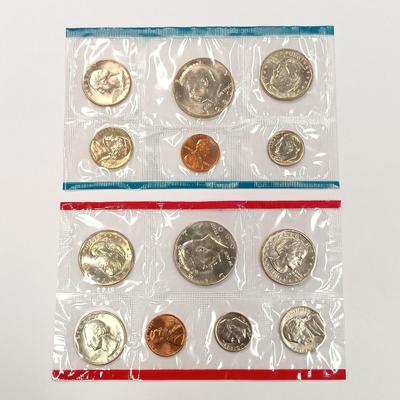 LOT 217: Eisenhower 1971-S Proof Dollar with (2) 1980 Uncirculated Coin Sets