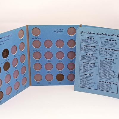 LOT 219: Set of (17) Fifty Percent Silver Sixpence with British Halfpennies and Threepence