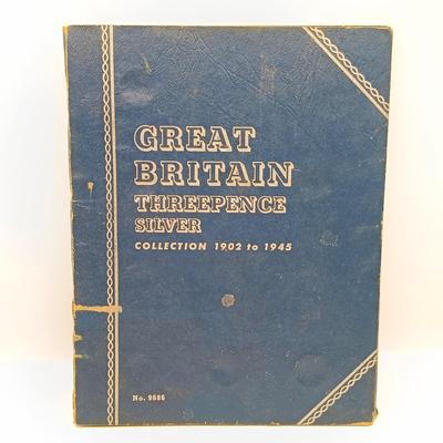 LOT 219: Set of (17) Fifty Percent Silver Sixpence with British Halfpennies and Threepence