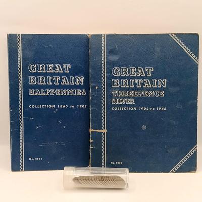 LOT 219: Set of (17) Fifty Percent Silver Sixpence with British Halfpennies and Threepence