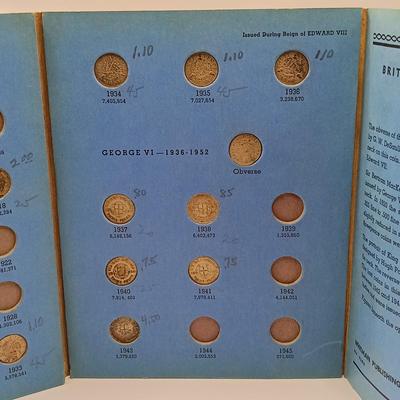 LOT 219: Set of (17) Fifty Percent Silver Sixpence with British Halfpennies and Threepence