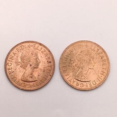 LOT 221: Royal Canadian Mint 1985 Silver Dollar, 1919 Canadian Quarter & 1963 and 1967 UK Pennies