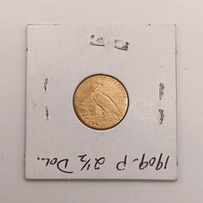 LOT 223: 1909 Indian Head G$2.50 Gold Coin