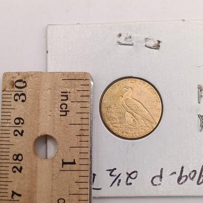 LOT 223: 1909 Indian Head G$2.50 Gold Coin