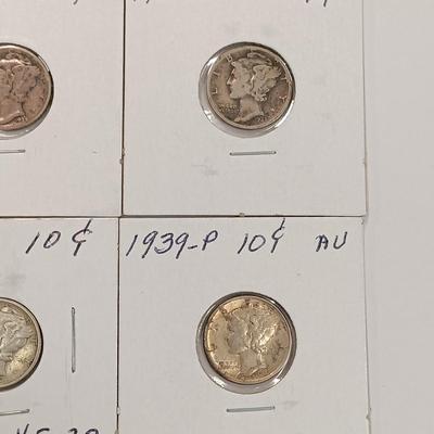 LOT 225: Set of (14) Silver Mercury Head Dimes 1916 - 1945