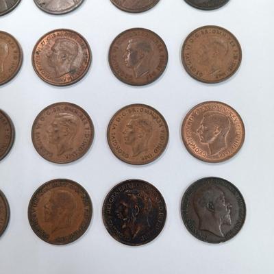 LOT 227: Set of (36) British Half Pennies