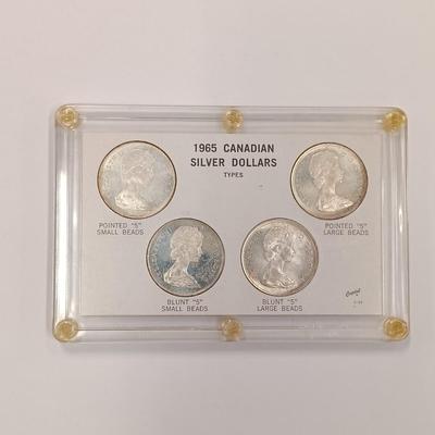 LOT 230: 1965 Canadian Silver Dollars 4-Coin Type Set