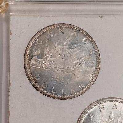 LOT 230: 1965 Canadian Silver Dollars 4-Coin Type Set