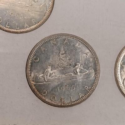 LOT 230: 1965 Canadian Silver Dollars 4-Coin Type Set