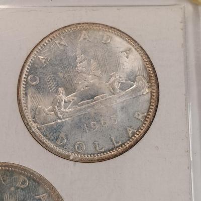 LOT 230: 1965 Canadian Silver Dollars 4-Coin Type Set