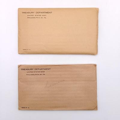 LOT 231: SEALED 1955 Proof Coin Set with 1956 Proof Set in Open Envelope