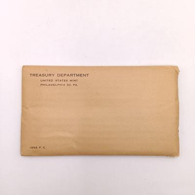 LOT 231: SEALED 1955 Proof Coin Set with 1956 Proof Set in Open Envelope